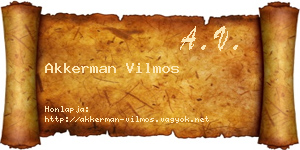 Akkerman Vilmos névjegykártya